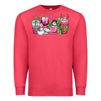 Cardinal pink christmas snowman coffee cups Premium Sweatshirt - OliviaCreatesArt