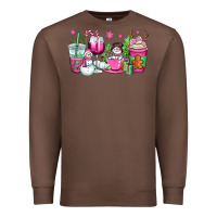 Chestnut pink christmas snowman coffee cups Premium Sweatshirt - OliviaCreatesArt