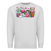 Dove Grey pink christmas snowman coffee cups Premium Sweatshirt - OliviaCreatesArt