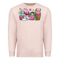 Pale Pink pink christmas snowman coffee cups Premium Sweatshirt - OliviaCreatesArt