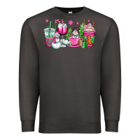Smoke pink christmas snowman coffee cups Premium Sweatshirt - OliviaCreatesArt