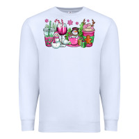 White pink christmas snowman coffee cups Premium Sweatshirt - OliviaCreatesArt