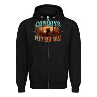 Black Cowboys never die Zipper Hoodie - HowdyJamesFarm