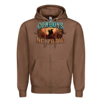 Chestnut Cowboys never die Zipper Hoodie - HowdyJamesFarm
