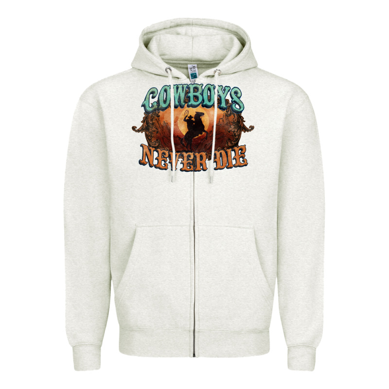 Cowboys Never Die Zipper Hoodie by HowdyJamesFarm | Teevron