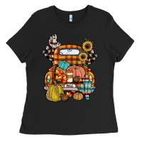 Black farm truck,fall Ladies Tee - JahusDesignShop