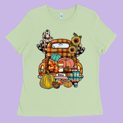 Farm Truck,fall Ladies Tee Designed By Jahusdesignshop