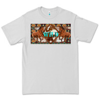 Dove Grey aztec horses and wild with cowhide license plate template Premium Tee - Artiststas