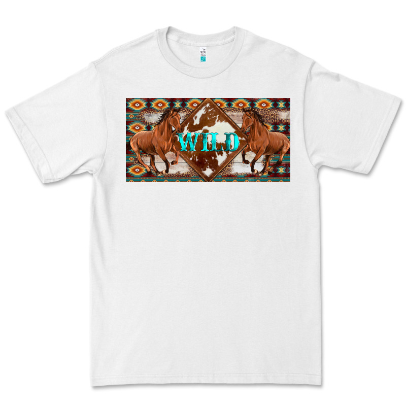 Aztec Horses And Wild With Cowhide License Plate Template Premium Tee by Artiststas | Teevron