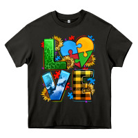 Asphalt love with heart sunflower Heavy Core Tee - AdoDesignShop