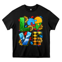 Black love with heart sunflower Heavy Core Tee - AdoDesignShop