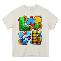 Cream love with heart sunflower Heavy Core Tee - AdoDesignShop