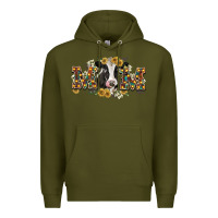 Army Green Mom with cow Premium Hoodie - CowGirlArtShop