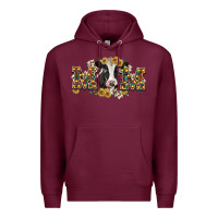 Burgundy Mom with cow Premium Hoodie - CowGirlArtShop