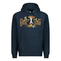 Navy Mom with cow Premium Hoodie - CowGirlArtShop
