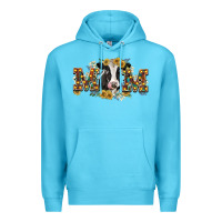 Ocean Blue Mom with cow Premium Hoodie - CowGirlArtShop