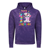 Cloud Purple my 1 st birthday with little cute unicorn Vintage Hoodie - NancyCooperArtShop