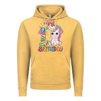 Vintage Mustard my 1 st birthday with little cute unicorn Vintage Hoodie - NancyCooperArtShop