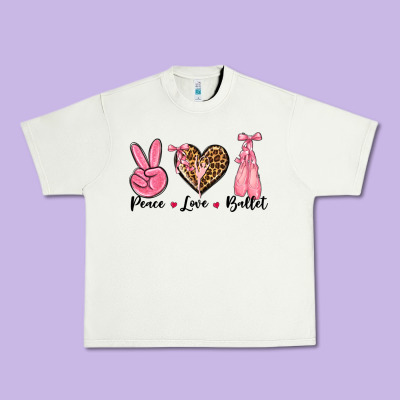 Peace Love Ballet Urban Heavy Tee Designed By Nancycooperartshop