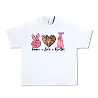 White peace love ballet Urban Heavy Tee - NancyCooperArtShop