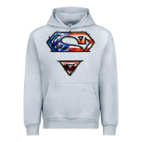Heather Grey super american flag logo Urban Hoodie - LillyAllenDesigns