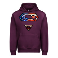 Mauve Wine super american flag logo Urban Hoodie - LillyAllenDesigns