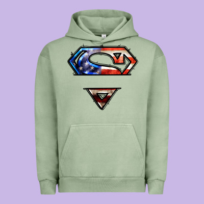 Super American Flag Logo Urban Hoodie Designed By Lillyallendesigns