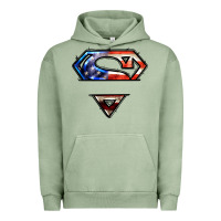 Pigment Oil Green super american flag logo Urban Hoodie - LillyAllenDesigns