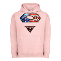 Pigment Salmon super american flag logo Urban Hoodie - LillyAllenDesigns