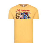 Vintage Mustard all american girl Vintage Tee - NancyCooperArtShop