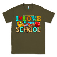 Army Green i love school Classic Tee - NancyCooperArtShop