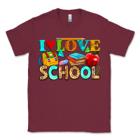 Burgundy i love school Classic Tee - NancyCooperArtShop