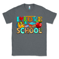 Charcoal Heather i love school Classic Tee - NancyCooperArtShop