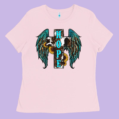 Western Wings Cross Hope Ladies Tee Designed By Ranaportraitstore