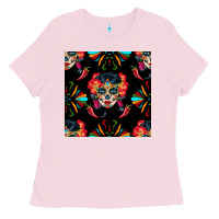 Sugar Skull Seamless Pattern Ladies Tee | Teevron