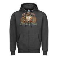 Charcoal Heather Chasin you like a shot of whiskey bull skull Zipper Hoodie - HowdyJamesFarm