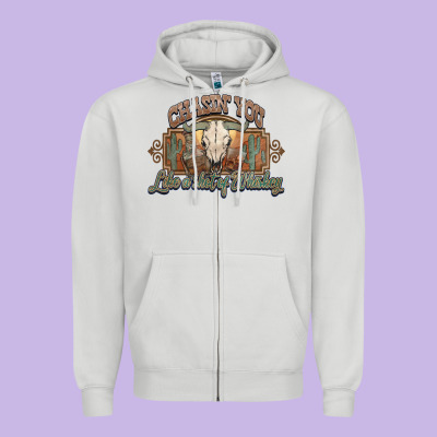 Chasin You Like A Shot Of Whiskey Bull Skull Zipper Hoodie Designed By Howdyjamesfarm