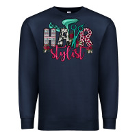 Navy hair stylist Premium Sweatshirt - OliviaCreatesArt