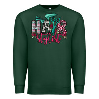 Sports Green hair stylist Premium Sweatshirt - OliviaCreatesArt