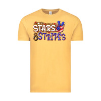Vintage Mustard stars and stripes Vintage Tee - NancyCooperArtShop