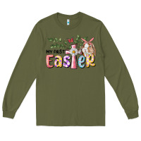 Army Green My First Easter Bunny Long Sleeve Tee - RanaPortraitStore