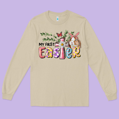 My First Easter Bunny Long Sleeve Tee Designed By Ranaportraitstore