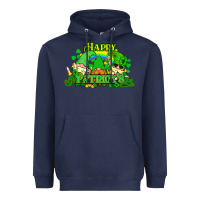 Navy St. Patrick's Day gnomes Heavyweight Hoodie - HowdyJamesFarm