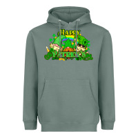 Sage St. Patrick's Day gnomes Heavyweight Hoodie - HowdyJamesFarm