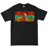 Black aztec horse cactus and sunflowers license plate template Premium Tee - Artiststas