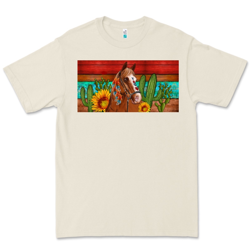 Aztec Horse Cactus And Sunflowers License Plate Template Premium Tee by Artiststas | Teevron