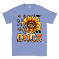 Colony Blue life is better with dogs sunflower Classic Tee - MaliasSmallBusiness
