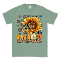 Sage life is better with dogs sunflower Classic Tee - MaliasSmallBusiness