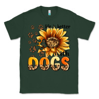 Sports Green life is better with dogs sunflower Classic Tee - MaliasSmallBusiness