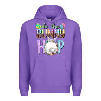 Purple Do the bunny hop Easter Day Premium Hoodie - HowdyJamesFarm